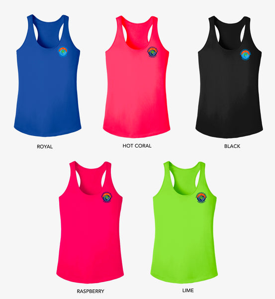 Wrightsville Beach Pickleball Ladies Performance Racerback Tank - Front Chest Logo