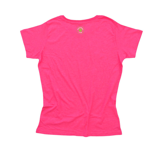 Wrightsville Beach Pickleball Ladies Vintage Casual Cotton Blend T-Shirt - Front Chest Logo