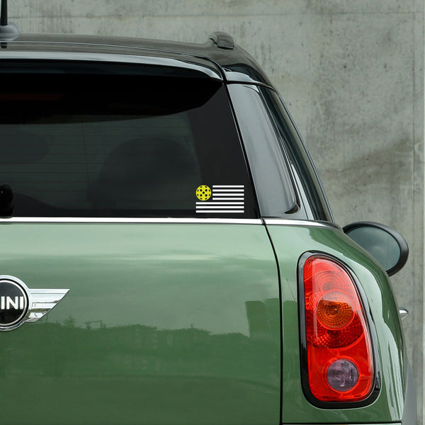 American Flag Pickleball Decal - Bumper Sticker
