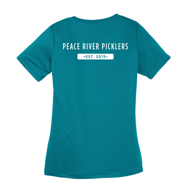 2021 Peace River Picklers Pickleball Ladies Performance Short Sleeve Shirt - Design 1