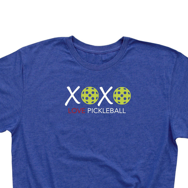 Valentine XOXO LOVE Pickleball Men's T-Shirt - Vintage Casual Cotton Blend