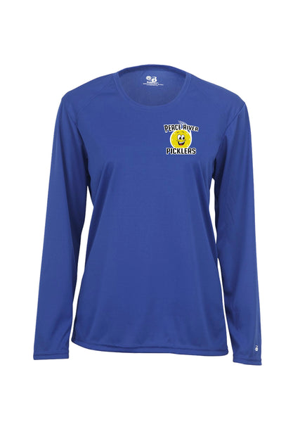 2021 Peace River Picklers Pickleball Ladies Performance Long Sleeve Shirt - Design 1