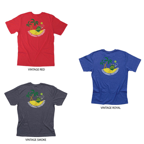 Vero Beach, FL - Pickleball University Club Men's Cotton Blend T-Shirt