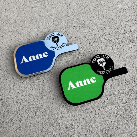 Grand Palm Pickleball Paddle Name Tag - Bag Tag - Magnet - Pickleball Pin