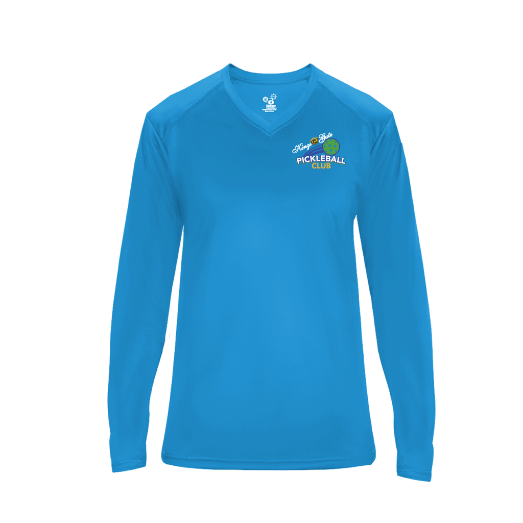 Kings Gate Pickleball Club Ladies Performance Long Sleeve Shirt - Option 1 front logo only