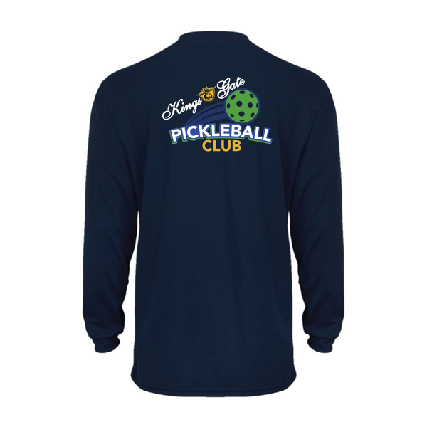 Kings Gate Pickleball Club Men's Performance Long Sleeve Shirt - Option 2 front and back logo