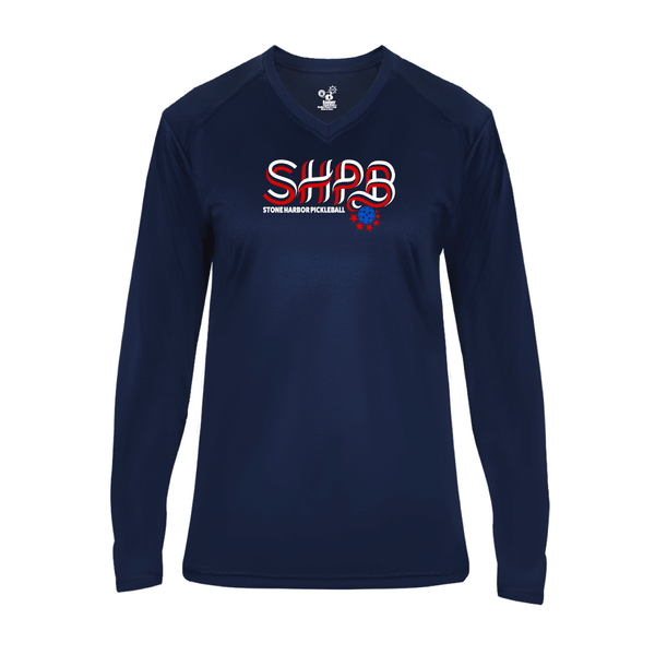 Stone Harbor Pickleball Ladies Long Sleeve V-Neck Shirt 2026