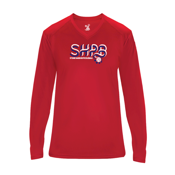 Stone Harbor Pickleball Ladies Long Sleeve V-Neck Shirt 2026
