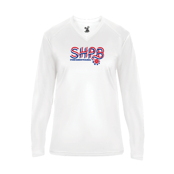 Stone Harbor Pickleball Ladies Long Sleeve V-Neck Shirt 2026