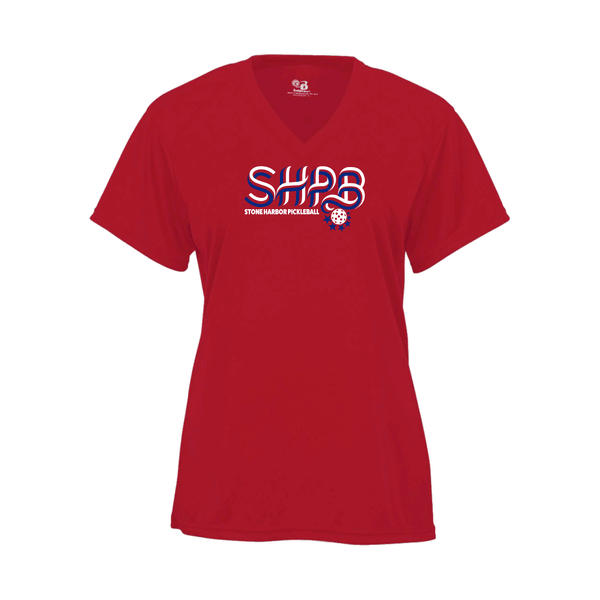 Stone Harbor Pickleball Ladies Short Sleeve V-Neck Shirt 2026