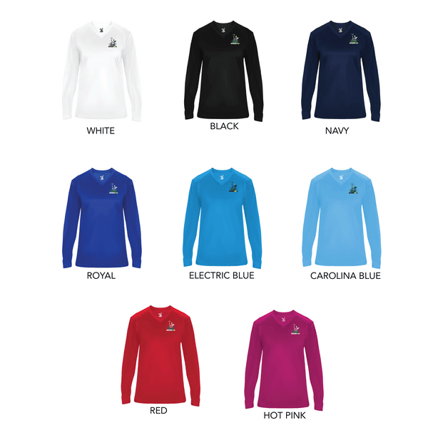 Riverwood Pickleball Ladies Long Sleeve V-Neck Shirt