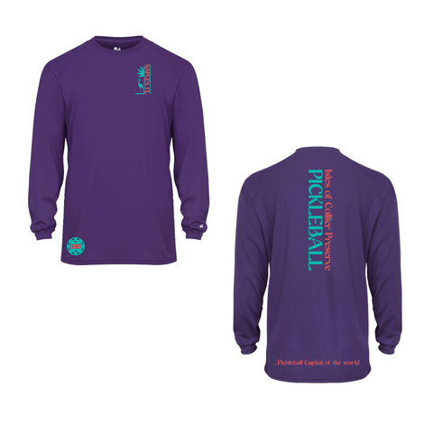 Isles Pickleball Men's Long Sleeve Shirt 2025 Logo - Purple