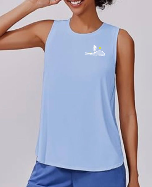 Isles Tennis Ladies Loose Fit Performance Tank with scooped hem