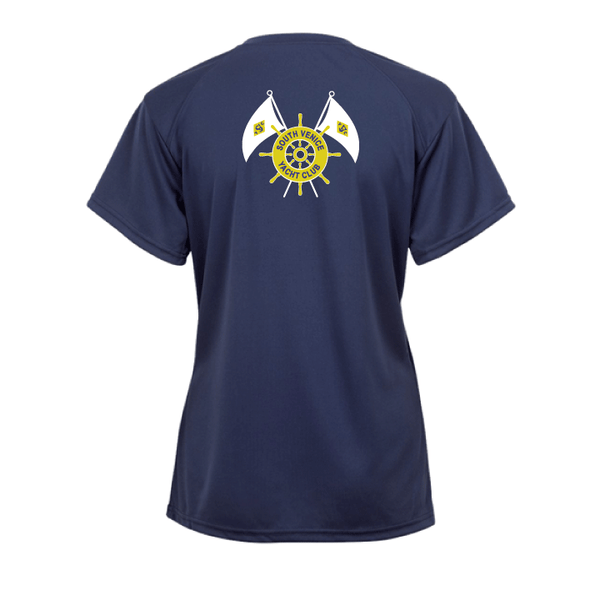 South Venice Yacht Club Ladies Short Sleeve Performance V-Neck  V-Neck T-Shirt