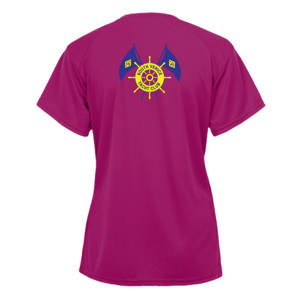 South Venice Yacht Club Ladies Short Sleeve Performance V-Neck  V-Neck T-Shirt