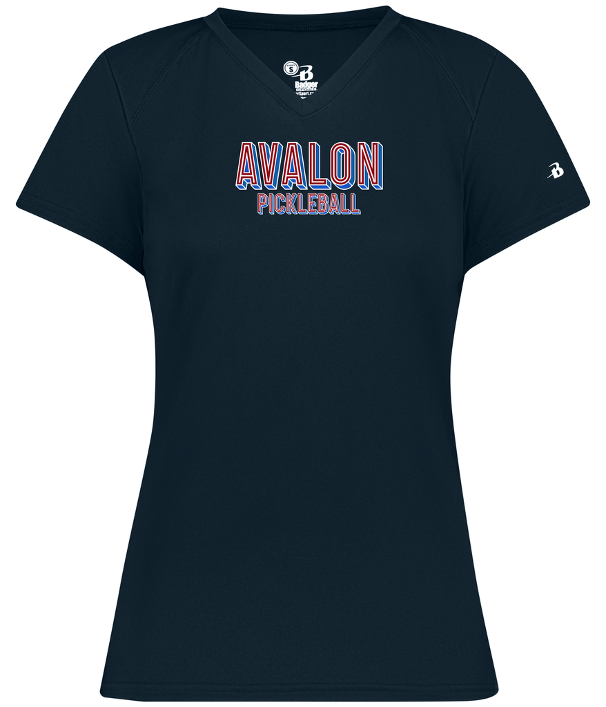 Avalon Pickleball Ladies Short Sleeve V-Neck Shirt 2026