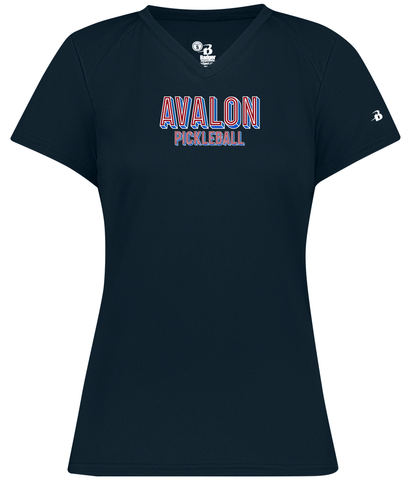 Avalon Pickleball Ladies Short Sleeve V-Neck Shirt 2026