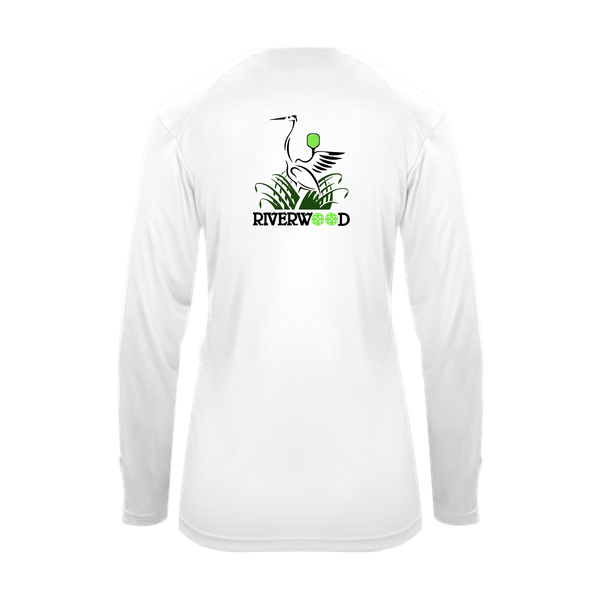Riverwood Pickleball Ladies Long Sleeve V-Neck Shirt