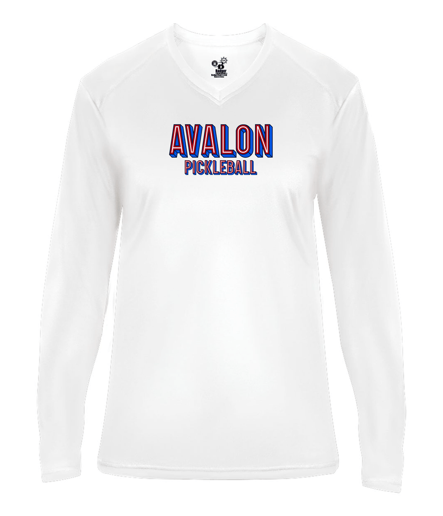 Avalon Pickleball Ladies Long Sleeve V-Neck Shirt 2026
