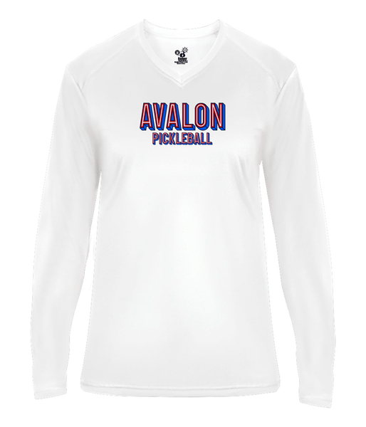 Avalon Pickleball Ladies Long Sleeve V-Neck Shirt 2026