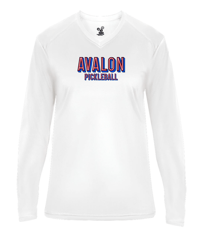 Avalon Pickleball Ladies Long Sleeve V-Neck Shirt 2026