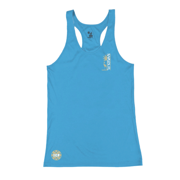 Isles Pickleball Ladies Racerback Shirt 2025 Logo - Carolina Blue