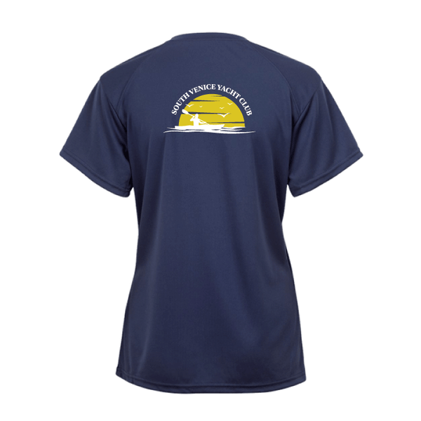 South Venice Yacht Club Ladies Short Sleeve Performance V-Neck  V-Neck T-Shirt