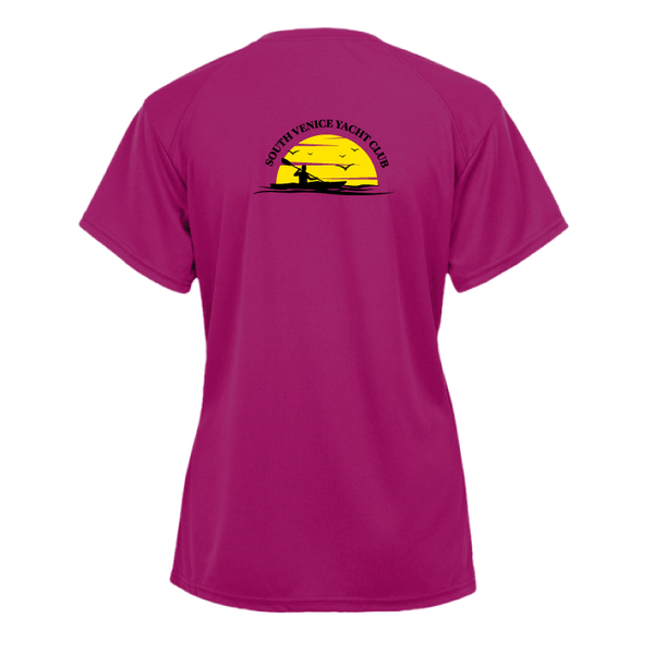 South Venice Yacht Club Ladies Short Sleeve Performance V-Neck  V-Neck T-Shirt