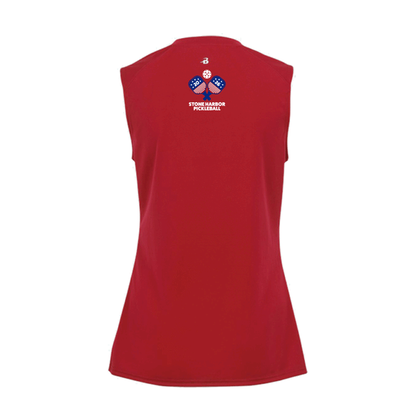 Stone Harbor Pickleball Ladies Sleeveless Tank V-Neck Shirt 2026