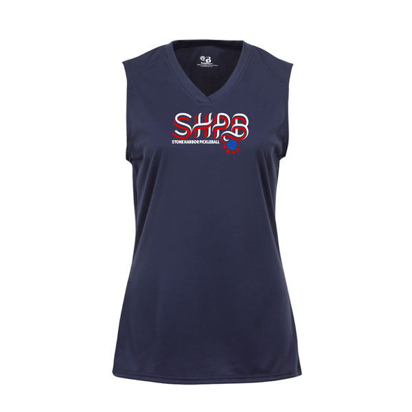 Stone Harbor Pickleball Ladies Sleeveless Tank V-Neck Shirt 2026