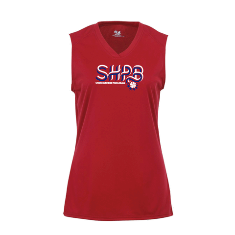 Stone Harbor Pickleball Ladies Sleeveless Tank V-Neck Shirt 2026