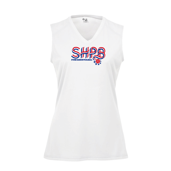 Stone Harbor Pickleball Ladies Sleeveless Tank V-Neck Shirt 2026