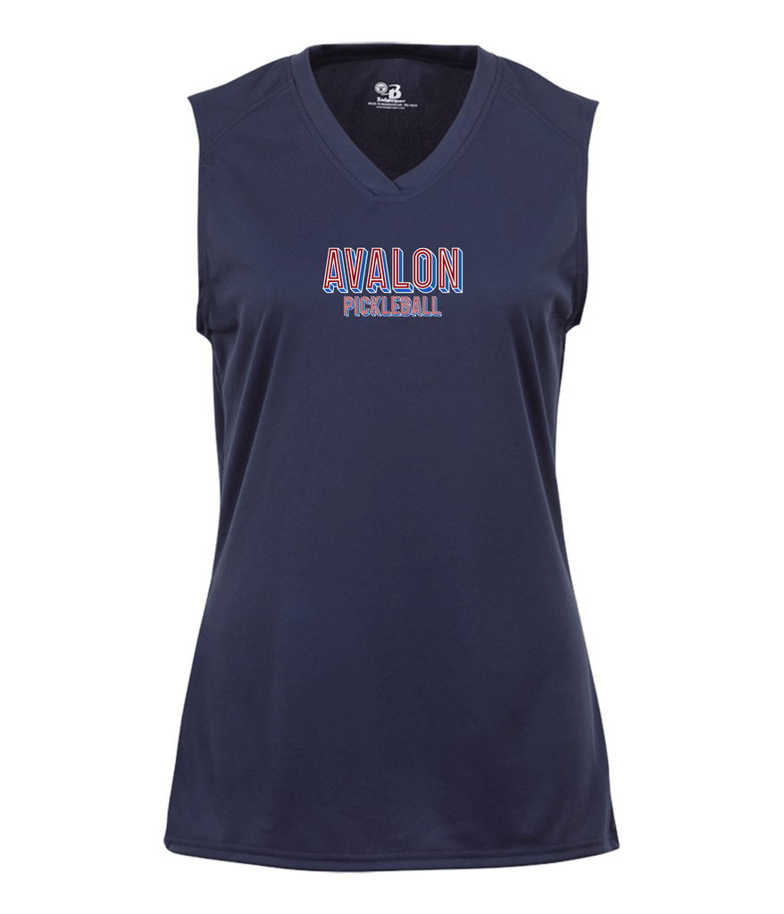 Avalon Pickleball Ladies Sleeveless Tank V-Neck Shirt 2026