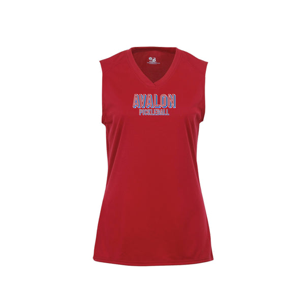 Avalon Pickleball Ladies Sleeveless Tank V-Neck Shirt 2026