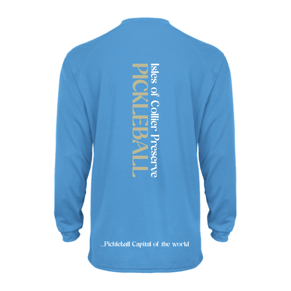 Isles Pickleball Men's Long Sleeve Shirt 2025 Logo - Carolina Blue
