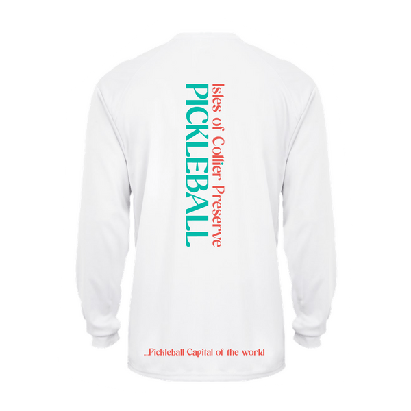 Isles Pickleball Men's Long Sleeve Shirt 2025 Logo - White