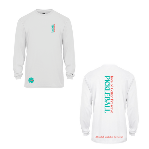 Isles Pickleball Men's Long Sleeve Shirt 2025 Logo - White