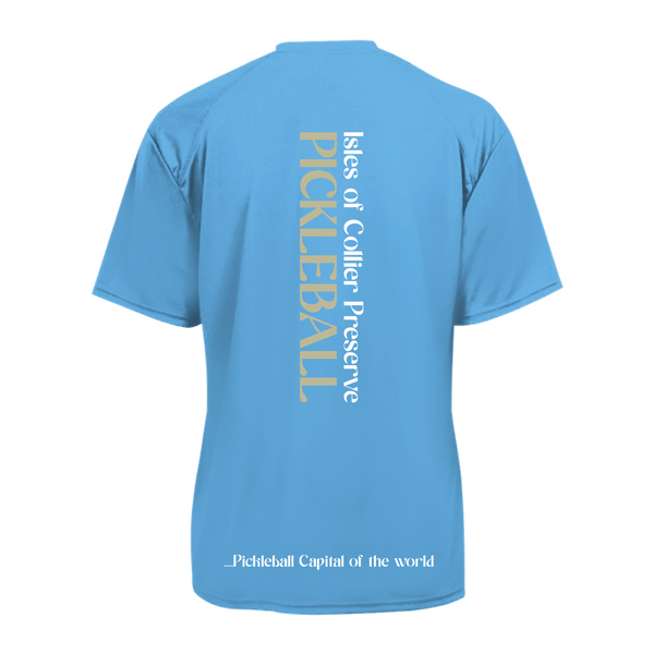 Isles Pickleball Men's Short Sleeve Shirt 2025 Logo - Carolina Blue