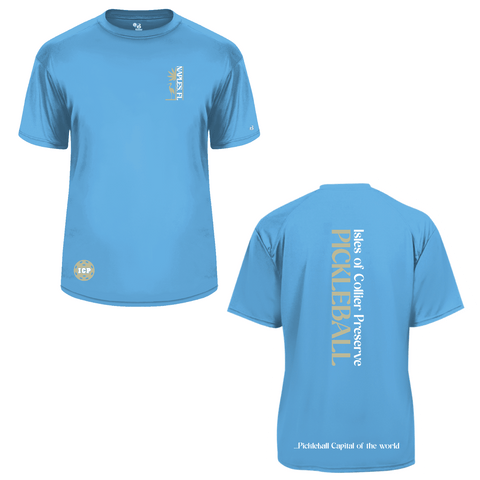 Isles Pickleball Men's Short Sleeve Shirt 2025 Logo - Carolina Blue