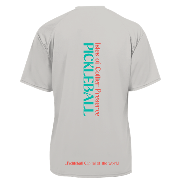 Isles Pickleball Men's Short Sleeve Shirt 2025 Logo - Silver