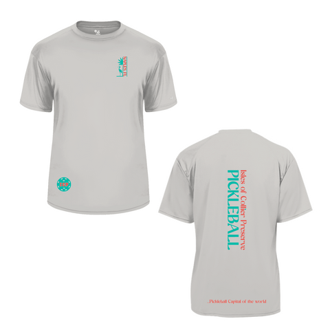 Isles Pickleball Men's Short Sleeve Shirt 2025 Logo - Silver