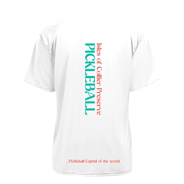 Isles Pickleball Men's Short Sleeve Shirt 2025 Logo - White