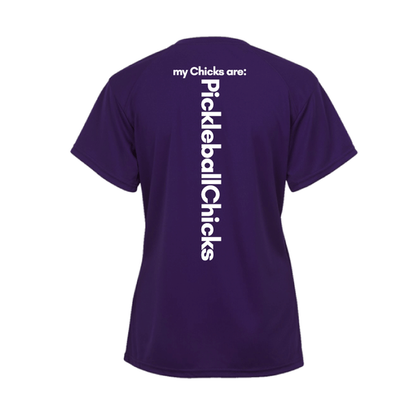 PickleballChicks The Villages Ladies Performance Short Sleeve Option 2 - Back Logo Only