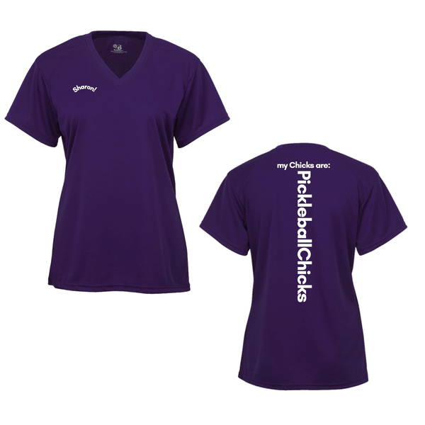 PickleballChicks The Villages Ladies Performance Short Sleeve Option 2 - Back Logo Only
