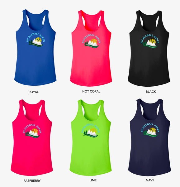 Aspen Colorado Pickleball Ladies Performance Racerback Tank 2019