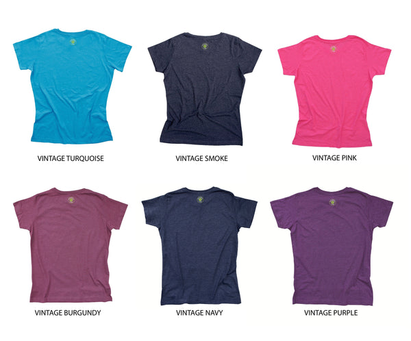 Aspen Pickleball Ladies Vintage Casual Cotton Blend T-Shirt - Front Chest Logo