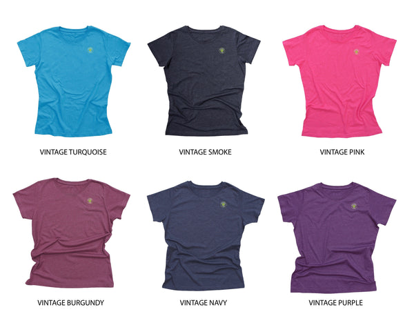 Aspen Pickleball Ladies Vintage Casual Cotton Blend T-Shirt - Back Logo