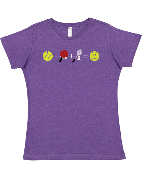 Pickleball Emoji Ladies Vintage Cotton Blend T-Shirt