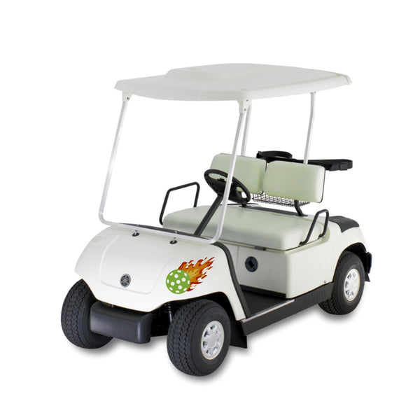 Golf Cart Pickleball Fireball Decal