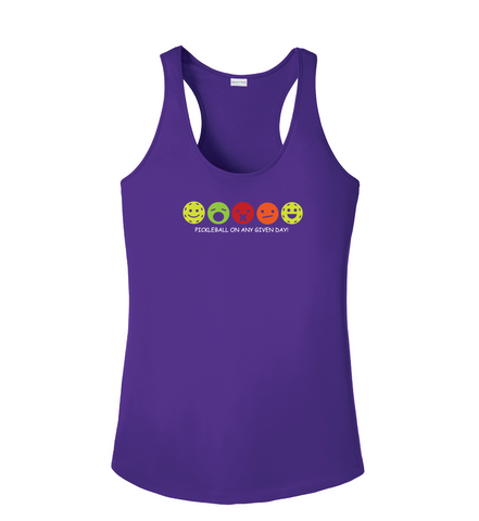 Pickleball Emotions! Ladies Racerback T-Shirt